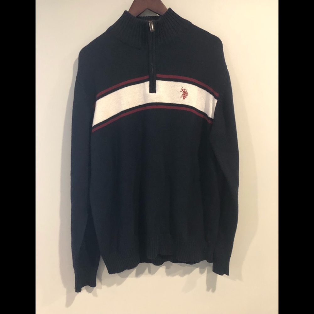 U.S. POLO ASSN MENS 1/4 zip pull over sweater